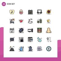 Universal Icon Symbols Group of 25 Modern Filled line Flat Colors of alert seo buy optimization sell Editable Vector Design Elements