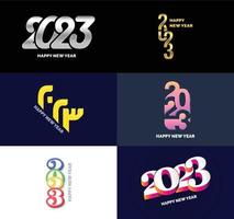 Big Set of 2023 Happy New Year logo text design 2023 number design template vector