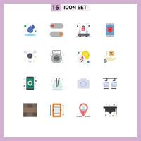 16 Creative Icons Modern Signs and Symbols of dumbbell molecule lock atom mobile application Editable Pack of Creative Vector Design Elements