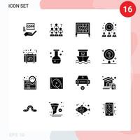 16 concepto de glifo sólido para sitios web móviles y aplicaciones personas señalización gestión puerta barrera elementos de diseño vectorial editables vector