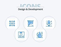 Design and Development Blue Icon Pack 5 Icon Design. design. cartridge. development. rule. development vector