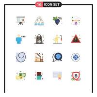 Universal Icon Symbols Group of 16 Modern Flat Colors of health organic build grape diet Editable Pack of Creative Vector Design Elements