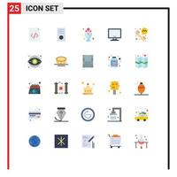 Pack of 25 Modern Flat Colors Signs and Symbols for Web Print Media such as phone call imac bouquet device computer Editable Vector Design Elements