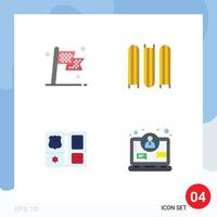 4 Universal Flat Icons Set for Web and Mobile Applications check shield race education star Editable Vector Design Elements