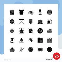 25 Creative Icons Modern Signs and Symbols of world santa clause construction movember moustache Editable Vector Design Elements
