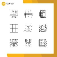 9 Creative Icons Modern Signs and Symbols of id layout highway grid done Editable Vector Design Elements