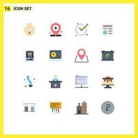 Universal Icon Symbols Group of 16 Modern Flat Colors of night gift good ui document Editable Pack of Creative Vector Design Elements