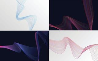 Use these geometric wave pattern backgrounds to add visual appeal to your projects vector