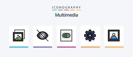 Multimedia Line Filled 5 Icon Pack Including . preferences. toggle. control. Creative Icons Design vector