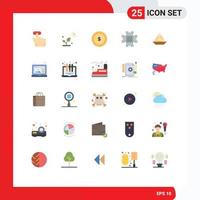 paquete de iconos de vector de stock de 25 signos y símbolos de línea para el tazón de dólar de delicadeza india que aprende elementos de diseño de vector editables