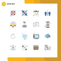 Set of 16 Modern UI Icons Symbols Signs for plus car mobile add learning Editable Pack of Creative Vector Design Elements