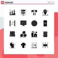 Group of 16 Solid Glyphs Signs and Symbols for money cash canada placeholder location Editable Vector Design Elements
