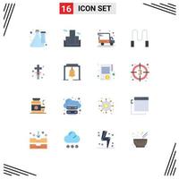 Modern Set of 16 Flat Colors and symbols such as easter holidays delivery truck cross skipping Editable Pack of Creative Vector Design Elements