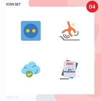 4 Creative Icons Modern Signs and Symbols of plug board cloud power failed storage Editable Vector Design Elements