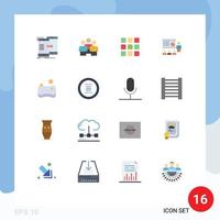 16 Flat Color concept for Websites Mobile and Apps analytics squares people shape web Editable Pack of Creative Vector Design Elements