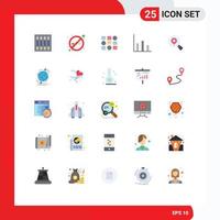 Flat Color Pack of 25 Universal Symbols of search moderate smoking graphic pattren system Editable Vector Design Elements