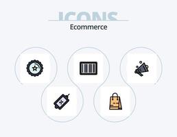 Ecommerce Line Filled Icon Pack 5 Icon Design. ecommerce. lock. laptop. shop. discount vector