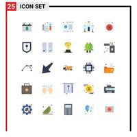 Universal Icon Symbols Group of 25 Modern Flat Colors of champagne alcoholic processa alcohol debit Editable Vector Design Elements