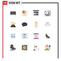 Group of 16 Modern Flat Colors Set for money charity layout business solution business idea Editable Pack of Creative Vector Design Elements