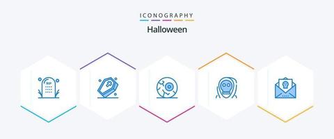 Halloween 25 Blue icon pack including halloween. death. scary. dead. night vector