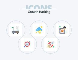 hackear el diseño de iconos del paquete de iconos planos 5. caja. dólar. Internet. seguro. nube vector