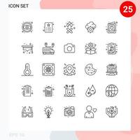 25 iconos creativos signos y símbolos modernos de tecnología de identidad de tarjeta linda elementos de diseño vectorial editables en la nube vector