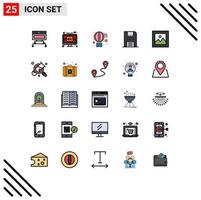 Modern Set of 25 Filled line Flat Colors Pictograph of products electronics lcd disc send Editable Vector Design Elements