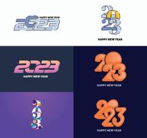 Big Set of 2023 Happy New Year logo text design 2023 number design template vector