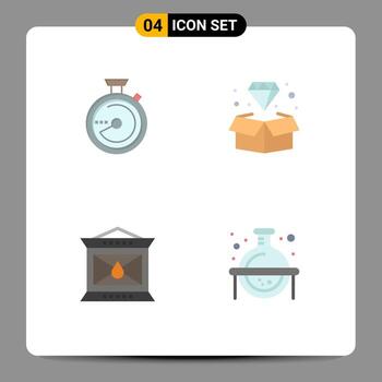 4 Flat Icon concept for Websites Mobile and Apps browse lamp location jewel thanksgiving Editable Vector Design Elements