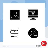 Solid Glyph Pack of Universal Symbols of image electronic addition download wire Editable Vector Design Elements