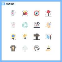 conjunto de 16 iconos de interfaz de usuario modernos signos de símbolos para el botón de piruleta de cuadrícula de fiesta de comercio electrónico paquete editable de elementos de diseño de vectores creativos