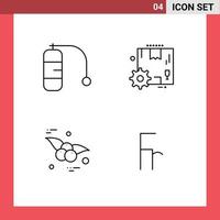 User Interface Pack of 4 Basic Filledline Flat Colors of diving fruit box settings exchange Editable Vector Design Elements