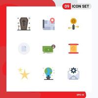 9 iconos creativos signos y símbolos modernos de información de billetes de dólares archivos de interfaz de usuario elementos de diseño vectorial editables vector