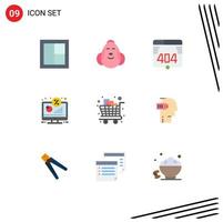 Universal Icon Symbols Group of 9 Modern Flat Colors of screen monitor baby display web Editable Vector Design Elements