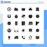 25 Creative Icons Modern Signs and Symbols of golden yurt sketch tent truck Editable Vector Design Elements