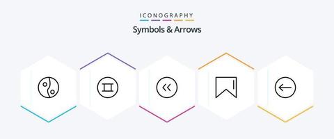 Symbols and Arrows 25 Line icon pack including . left. . left vector