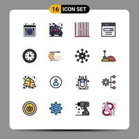 Set of 16 Modern UI Icons Symbols Signs for search engine truck communication patient Editable Creative Vector Design Elements