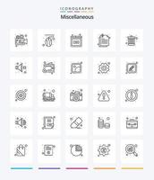 paquete de iconos de 25 contornos misceláneos creativos, como eliminar. . código. expediente. adjuntar vector