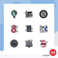 Filledline Flat Color Pack of 9 Universal Symbols of ipod audio preferences woman butterfly Editable Vector Design Elements