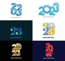 Big Collection of 2023 Happy New Year symbols Cover of business diary for 2023 with wishes vector