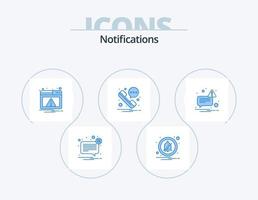 notificaciones paquete de iconos azules 5 diseño de iconos. enviado. mensaje. web. SMS. mensaje vector