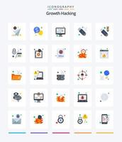 Creative Hacking 25 Flat icon pack  Such As usb. usb. message. stick. virus vector