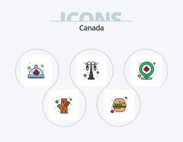 Canadá línea llena de icono paquete 5 diseño de icono. lámina. roca. Canadá. nativo. inuit vector