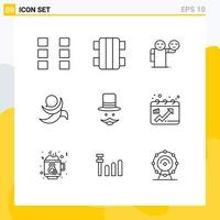 9 Thematic Vector Outlines and Editable Symbols of hipster crypto currency man crypto golos Editable Vector Design Elements