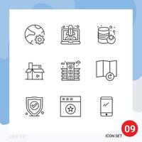 9 Outline concept for Websites Mobile and Apps city media startup digital content Editable Vector Design Elements