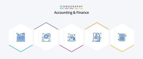 Accounting And Finance 25 Blue icon pack including deal. contract. service planning. agreement. bag vector