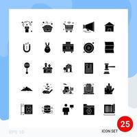 Stock Vector Icon Pack of 25 Line Signs and Symbols for building laud tin speaker iot Editable Vector Design Elements