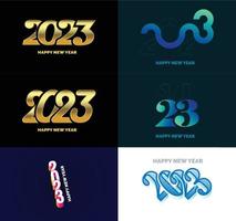 Big Set of 2023 Happy New Year logo text design 2023 number design template vector