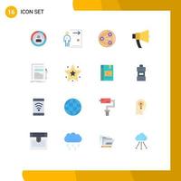 16 Thematic Vector Flat Colors and Editable Symbols of announcement media employee social share Editable Pack of Creative Vector Design Elements