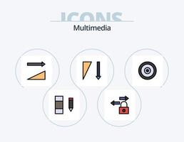 paquete de iconos llenos de línea multimedia 5 diseño de iconos. . web. exportar. objetivo. móvil vector